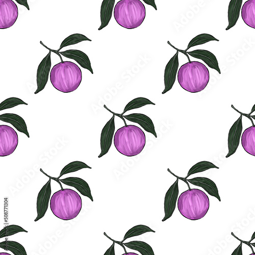 Creative seamless pattern with oranges. Oil paint effect. Bright summer print...