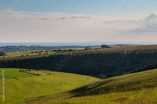 A view towards the Sussex coast, from Ditchling Beacon in the South Downs