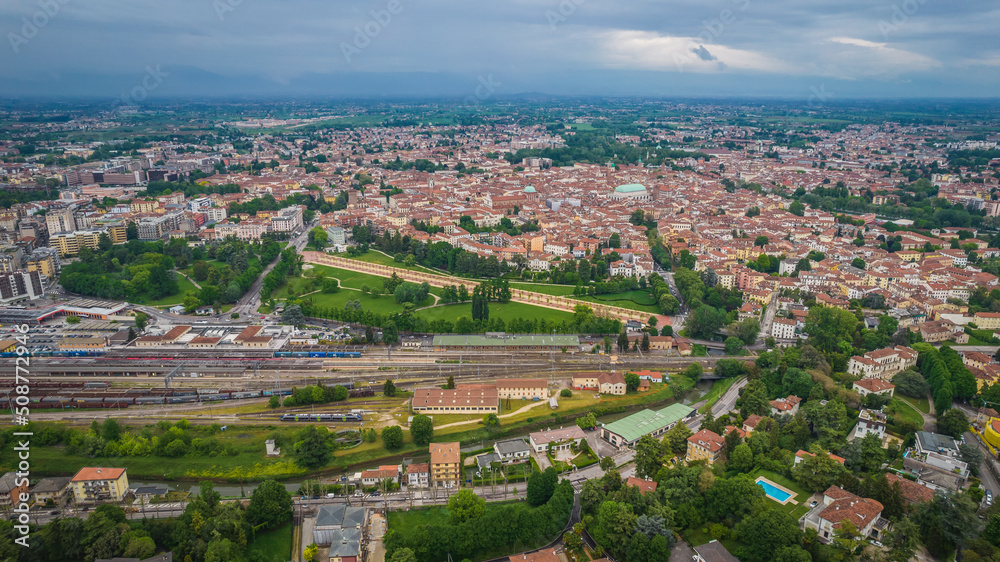 Aerial View of Vicenza, Veneto, Italy, Europe, World Heritage Site