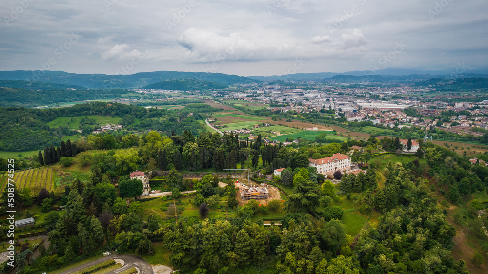 Aerial View of Vicenza, Veneto, Italy, Europe, World Heritage Site
