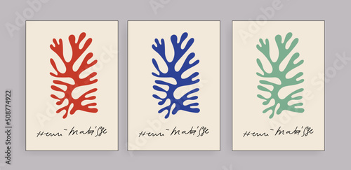 Matisse Abstract Art Set, Aesthetic Modern Art, Boho Decor, Minimalist Art, Illustration, Vector, Poster, Postcard. Collection for decoration. Vector all isolated. Set of abstract trendy creative art.