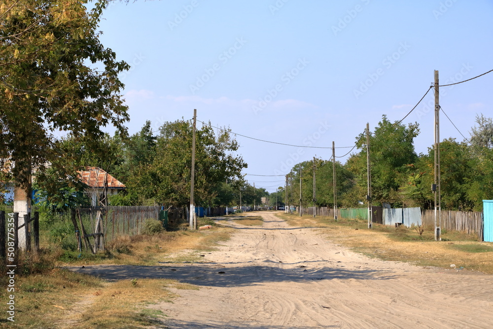 Village Street in Letea, Danube Delta, Romania Village Street in Letea, Danube Delta, Romania