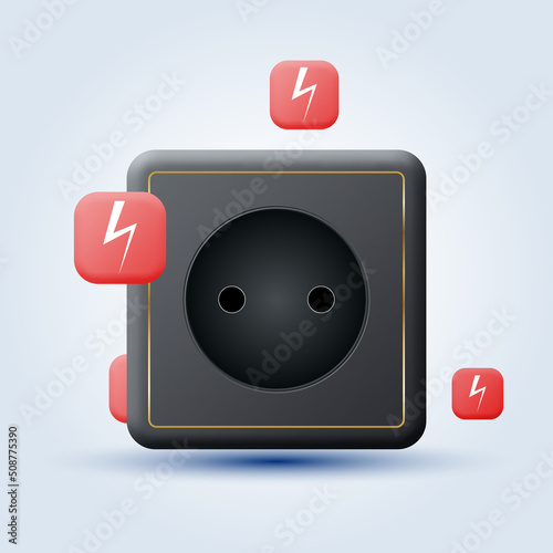 Electric power cartoon style vector illustration