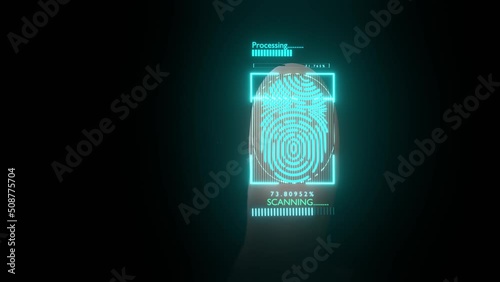 Fingerprint scan provides security access with biometrics identification.