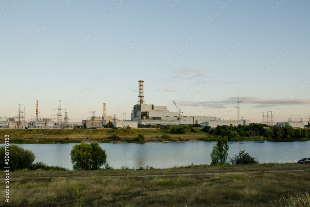 Npp in Kurchatov at sunset. Nuclear power plant in the Kursk region Npp in Kurchatov at sunset. Nuclear power plant in the Kursk region