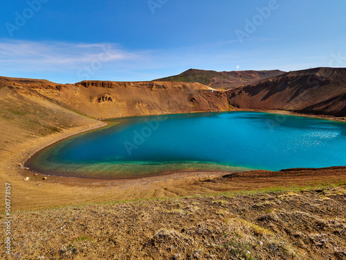 Volcán Krafla con agua activo Islandia