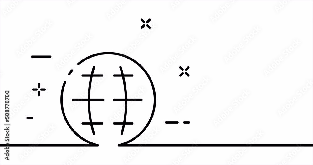One line drawing, solid line internet. One line drawing animation ...