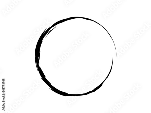 Grunge circle made of black paint.Grunge oval shape made for marking.