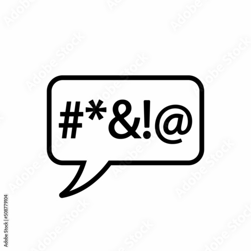 Bad words icon design in outline sytle.