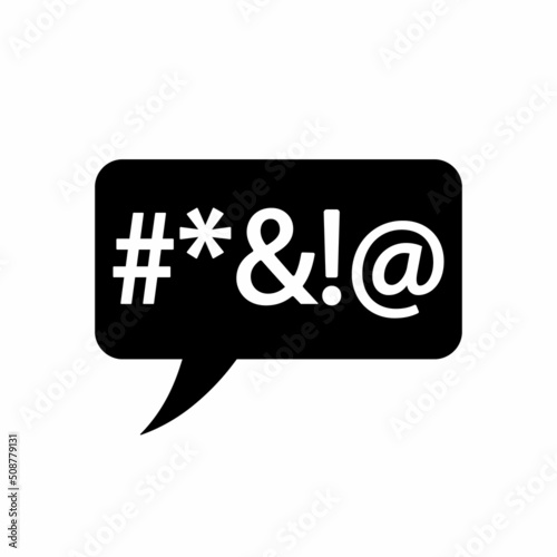 Censored swear icon design in outline sytle.