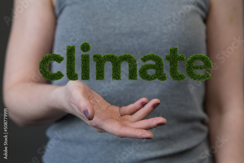 climate modern green 3d word