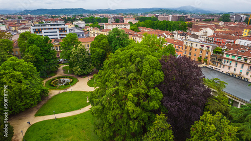 Aerial View of Vicenza, Veneto, Italy, Europe, World Heritage Site