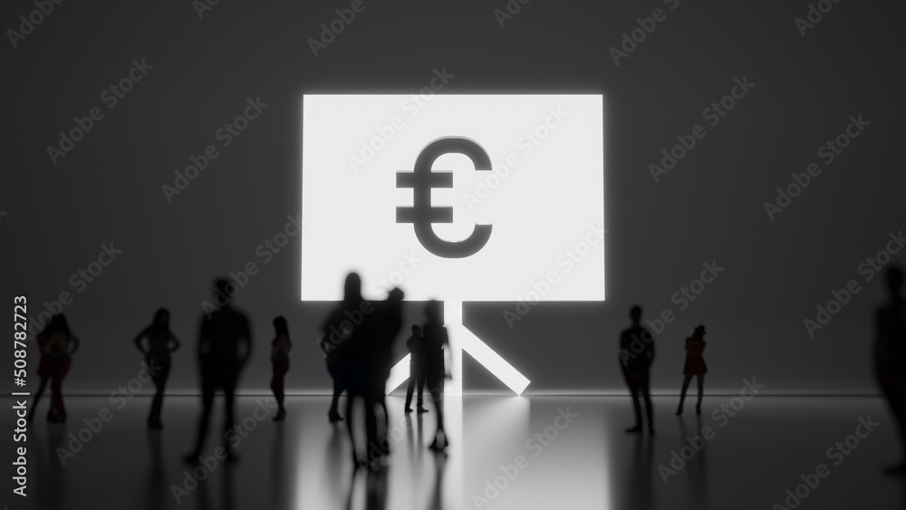 3d rendering people in front of symbol of presentation on background 3d rendering people in front of symbol of presentation on background