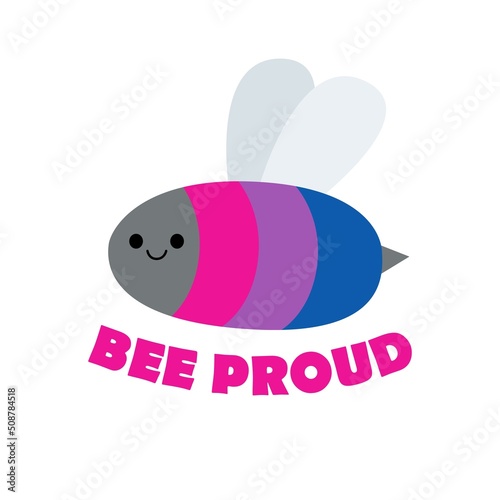 Bee proud. LGBTQ pride month. Bisexual orientation. Equality.