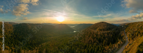 Tableau sur toile Sunset in the vosges, France