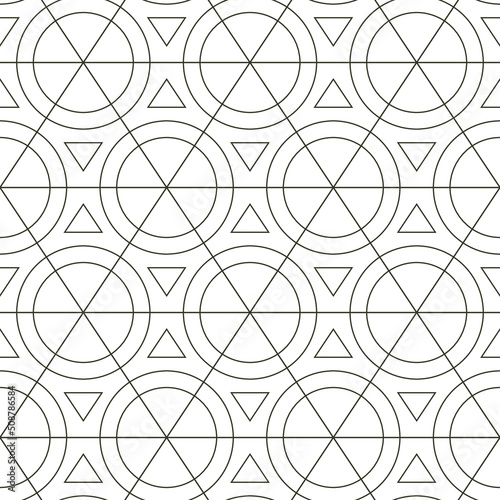 seamless pattern vector triangle and circle Contour abstract 3d geometrical with transparent background. laser cut line art.