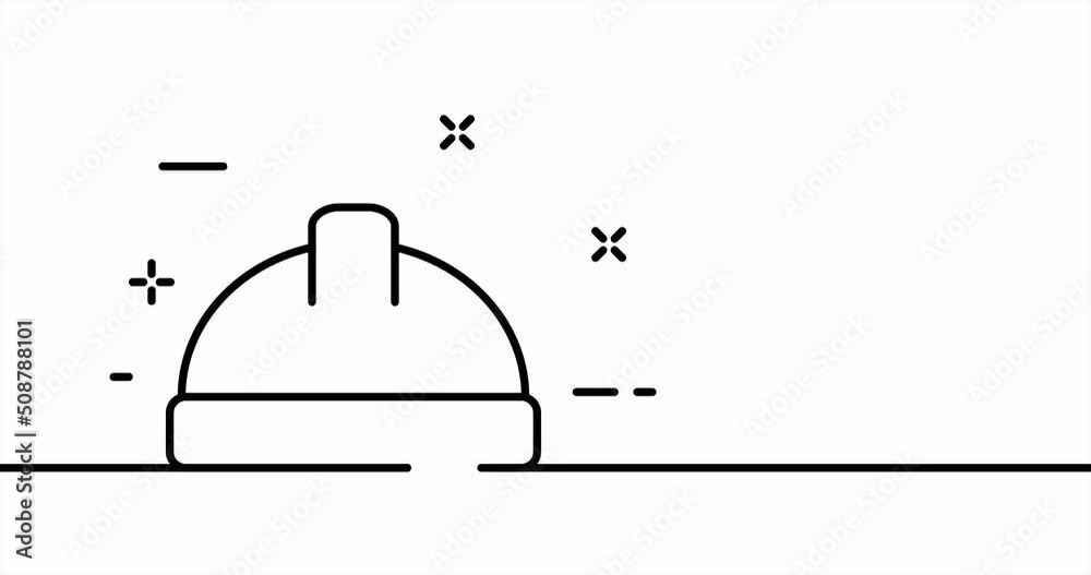Builders helmet. House, repairs, construct, build, building, site, safety. Construction concept. One line drawing animation. Motion design. Animated technology logo. Video 4K Builders helmet. House, repairs, construct, build, building, site, safety. Construction concept. One line drawing animation. Motion design. Animated technology logo. Video 4K