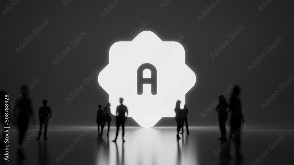 3d rendering people in front of symbol of auto camera on background 3d rendering people in front of symbol of auto camera on background