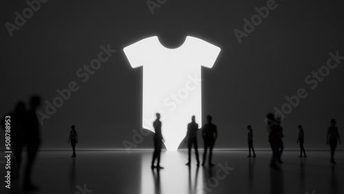 3d rendering people in front of symbol of baby bodysuit on background