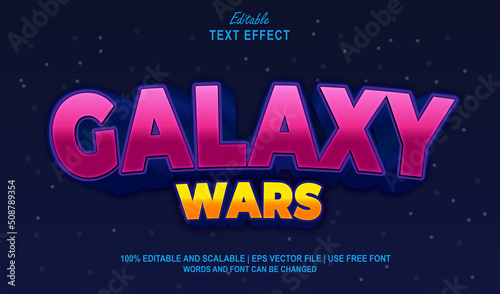 Galaxy Wars Editable Text Effect 3D Style