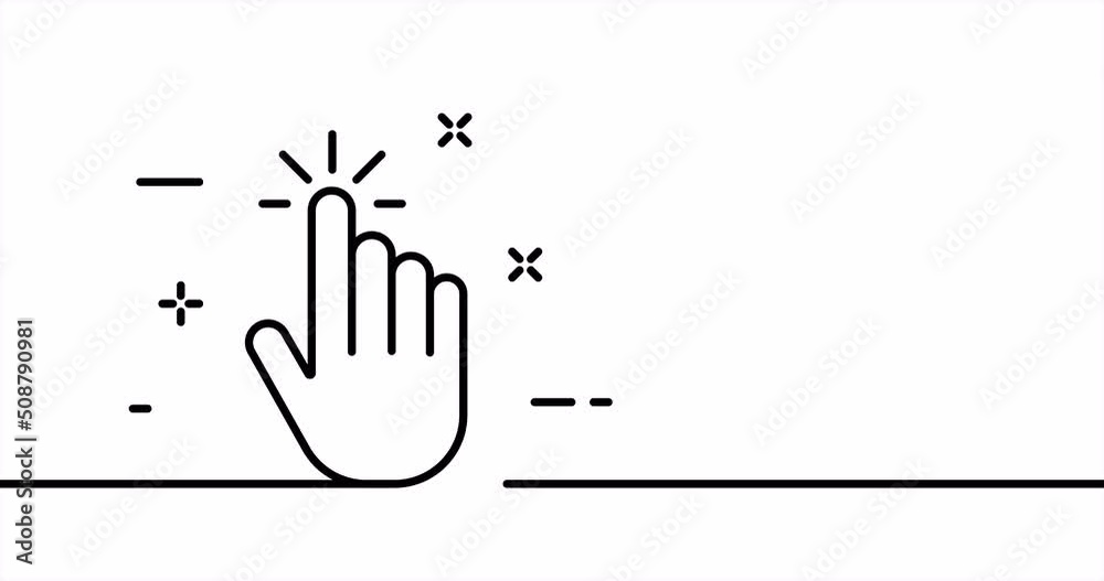 Button. Touch control, tap, press with a finger, web site. Business