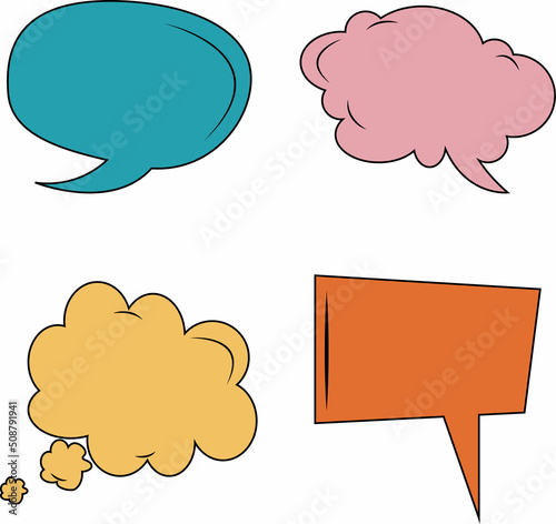 Vector isolated colorful speech bubble. Vector graphic resources for business document design, presentation.