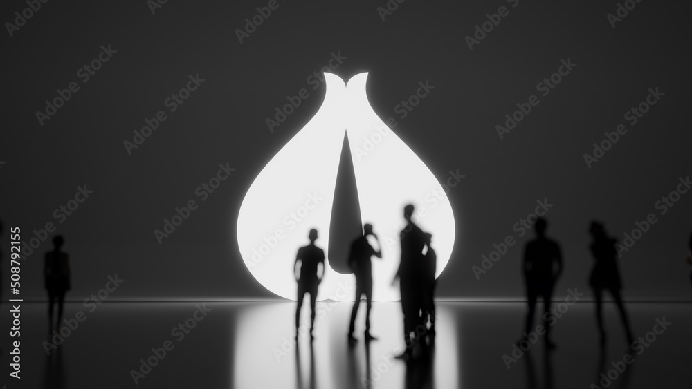 3d rendering people in front of symbol of garlic on background 3d rendering people in front of symbol of garlic on background