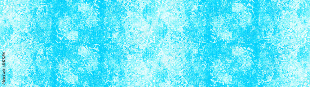 Abstract blue white spotted sponge technique painted paper texture background banner panorama.