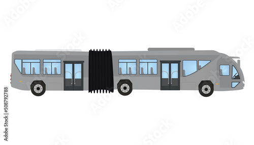 Grey double bus. vector illustration