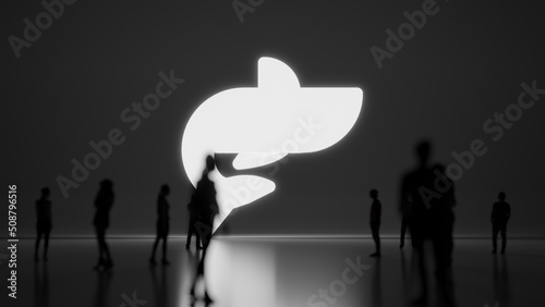 3d rendering people in front of symbol of shark on background