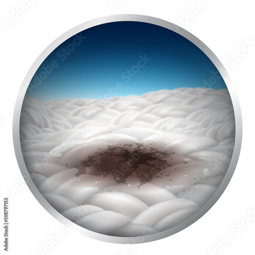 Enlarge image dirt, sweat, stains on fabric fiber icon.