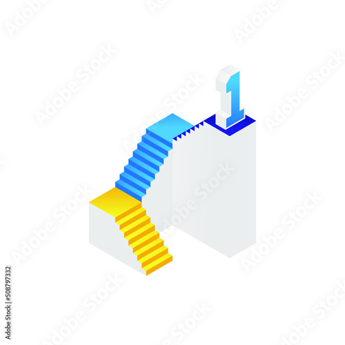 3d isometric stairs.  Abstract modern illustration