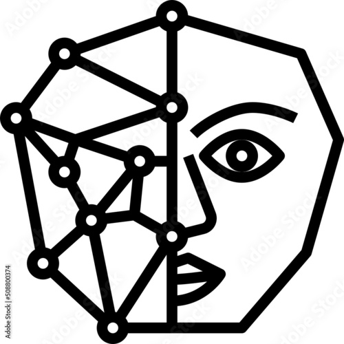 facial modern line style icon