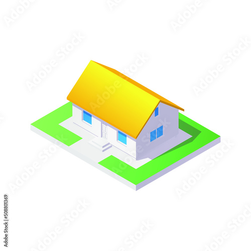 Isometric modern 3d house illustration