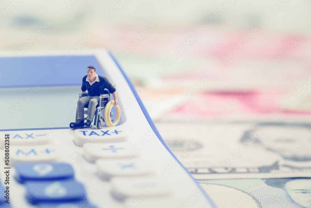 Tax exemption for persons with disabilities / disabled people concept