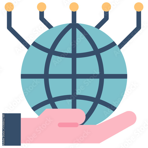 world flat style icon
