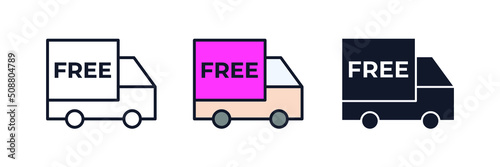 free shipping delivery truck icon symbol template for graphic and web design collection logo vector illustration