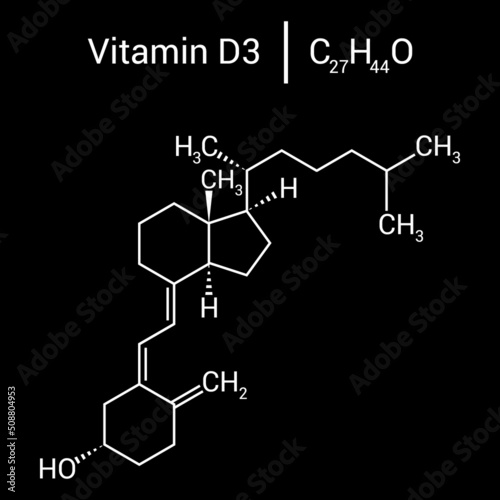 chemical structure of Cholecalciferol or vitamin D3 (c6h14o6)