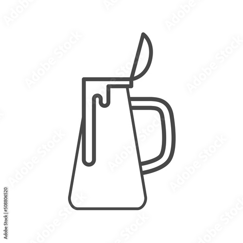 Vector linear icon with beer mug