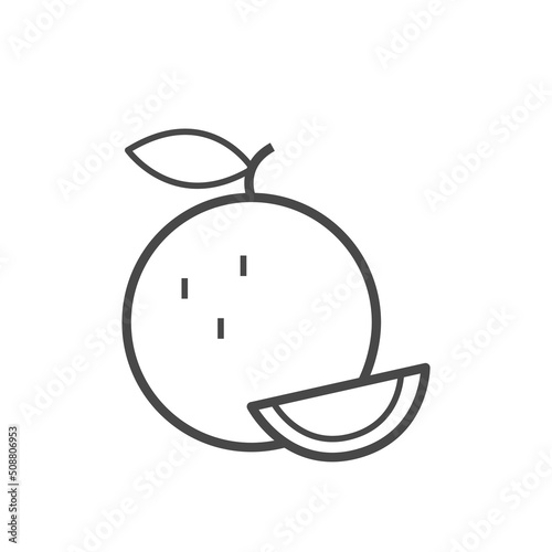 Vector linear icon with orange