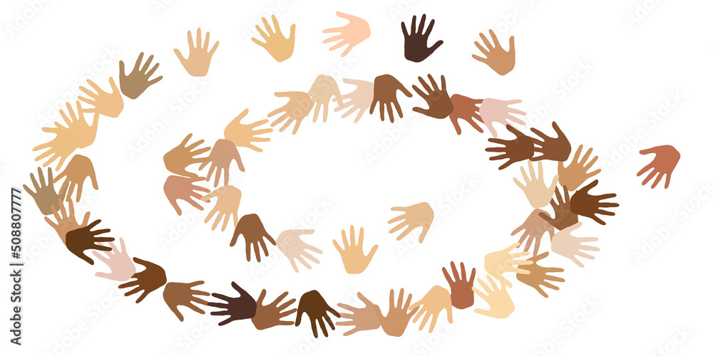 Woman and man hands of various skin tone vector illustration. Support concept. Woman and man hands of various skin tone vector illustration. Support concept.