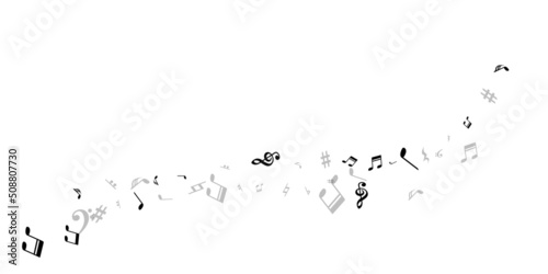 Musical note icons vector backdrop. Melody