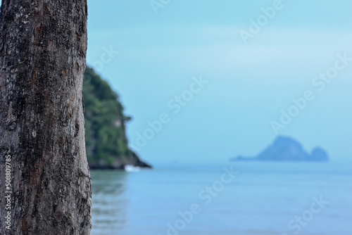 Scenic of sea view in Krabi, southern Thailand. Summer vacation travel concept. 