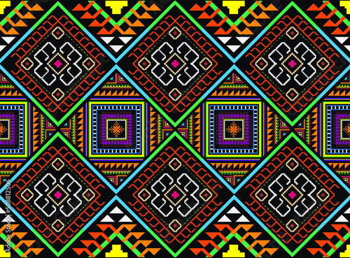 Wallpaper Mural Tribal striped seamless pattern. Aztec geometric vector background. Can be used in textile design, web design for making of clothes, accessories, decorative paper, wrapping, envelope; backpacks, etc. Torontodigital.ca