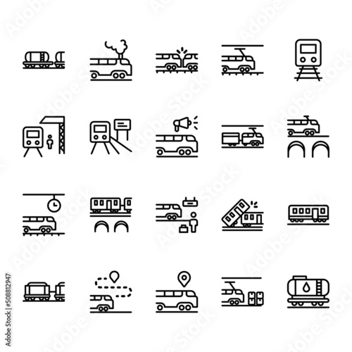 Train icons collection vector illustration