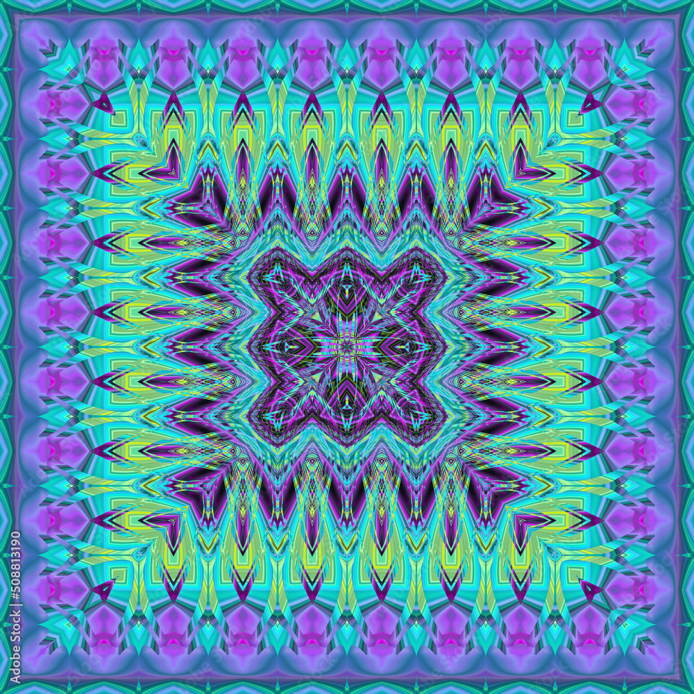 Obraz premium 3d effect - abstract square geometric fractal pattern