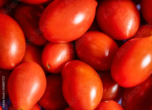 Macro image of very tasty and flavorful cherry tomatoes.