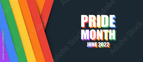 LGBT Pride Month. Pride flag. Human rights or diversity concept. LGBT event banner design.