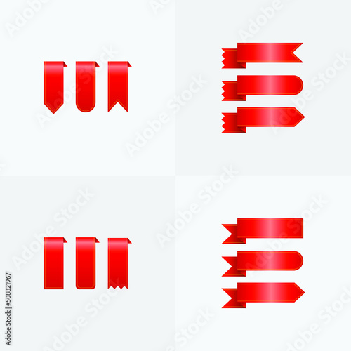 Ribbonn vector graphic illustration icon set photo