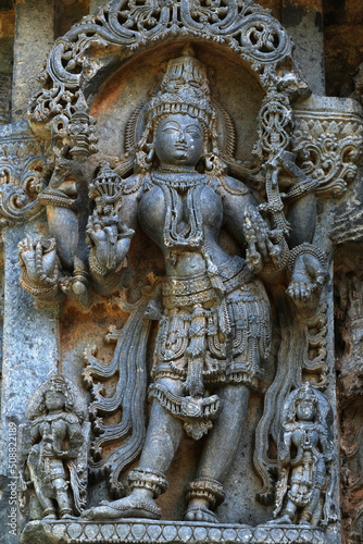 Kedareshwara Temple, beautiful sculpture, Halebidu, Karnataka, India